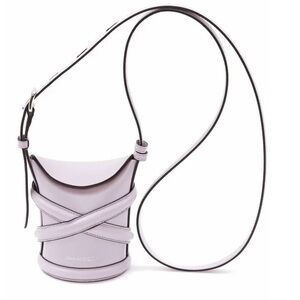Alexander McQueen micro the curve leather crossbody bag in lilac